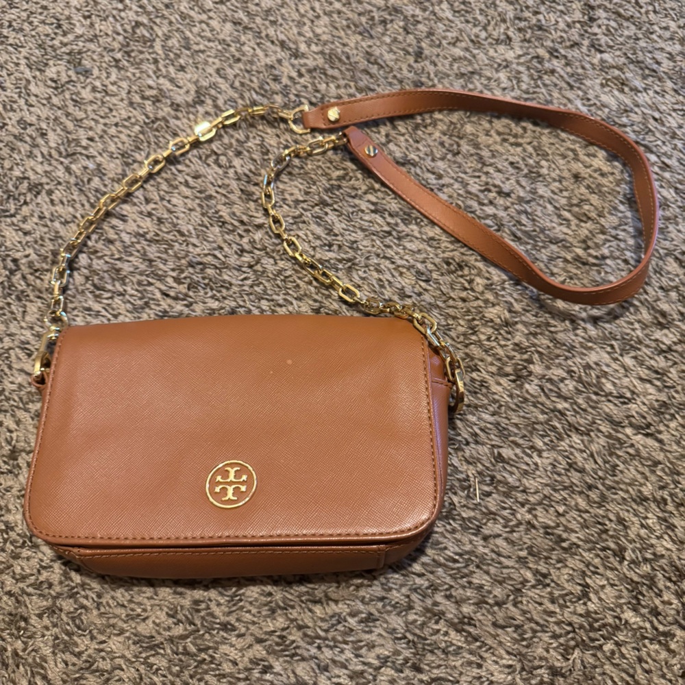 Tory Burch Brown Leather Crossbody Bag